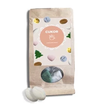 Kávébab formára préselt kockacukor - formacukor - Kistáska (20 db) - Fehér