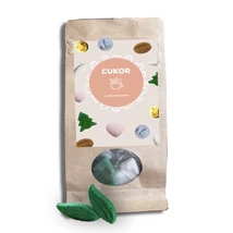 Tealevél formára préselt kockacukor - formacukor - Kistáska (20 db) - Zöld