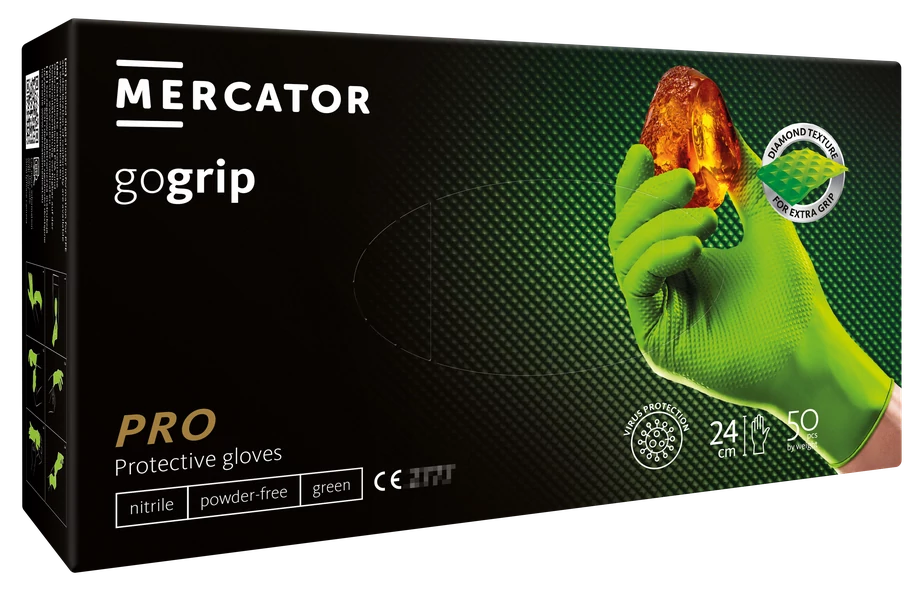 GoGrip vastag gumikesztyű (Zöld)